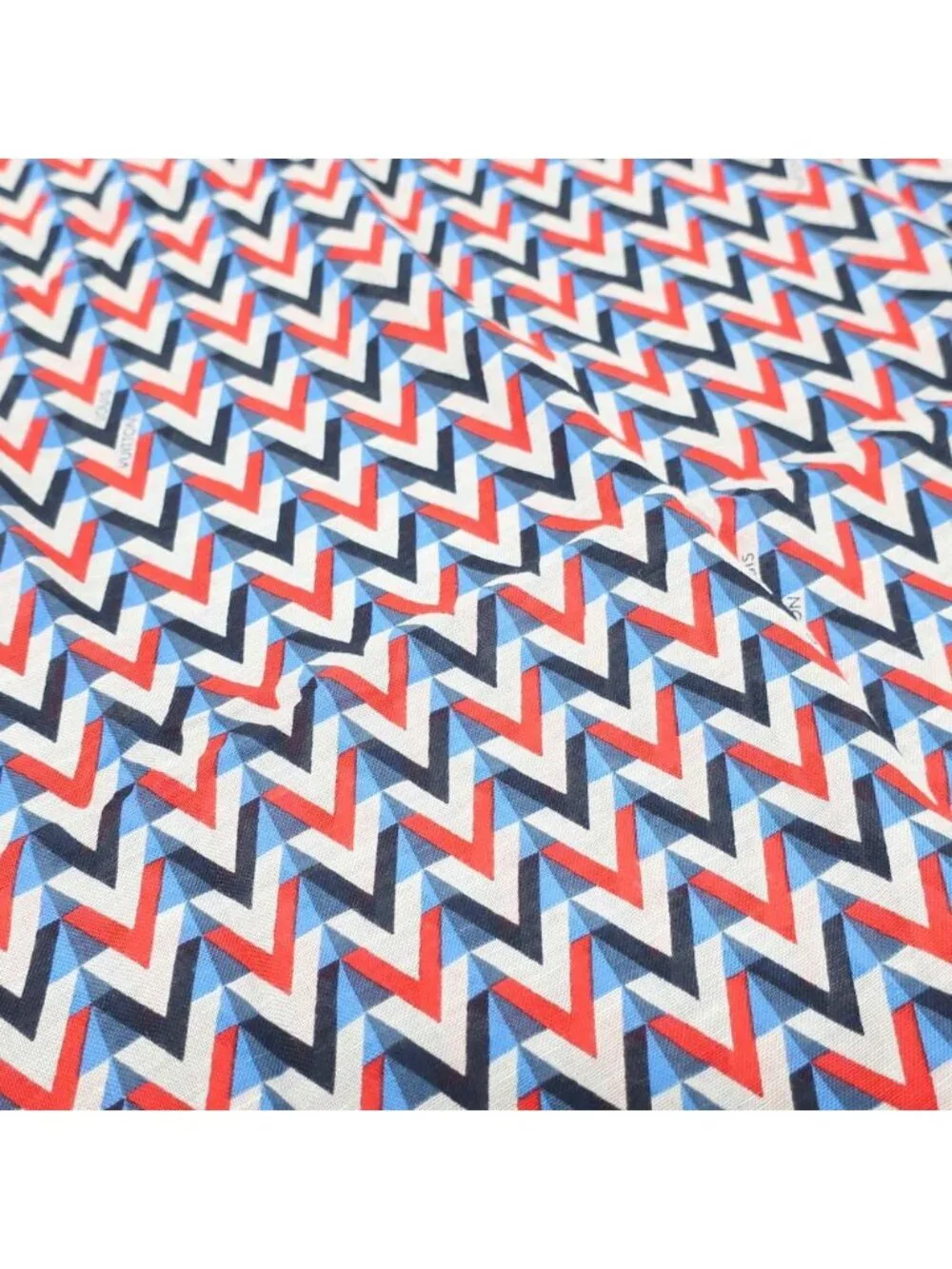 Louis Vuitton Ten Shawl Pattern Navy Cotton Hemp Scarf